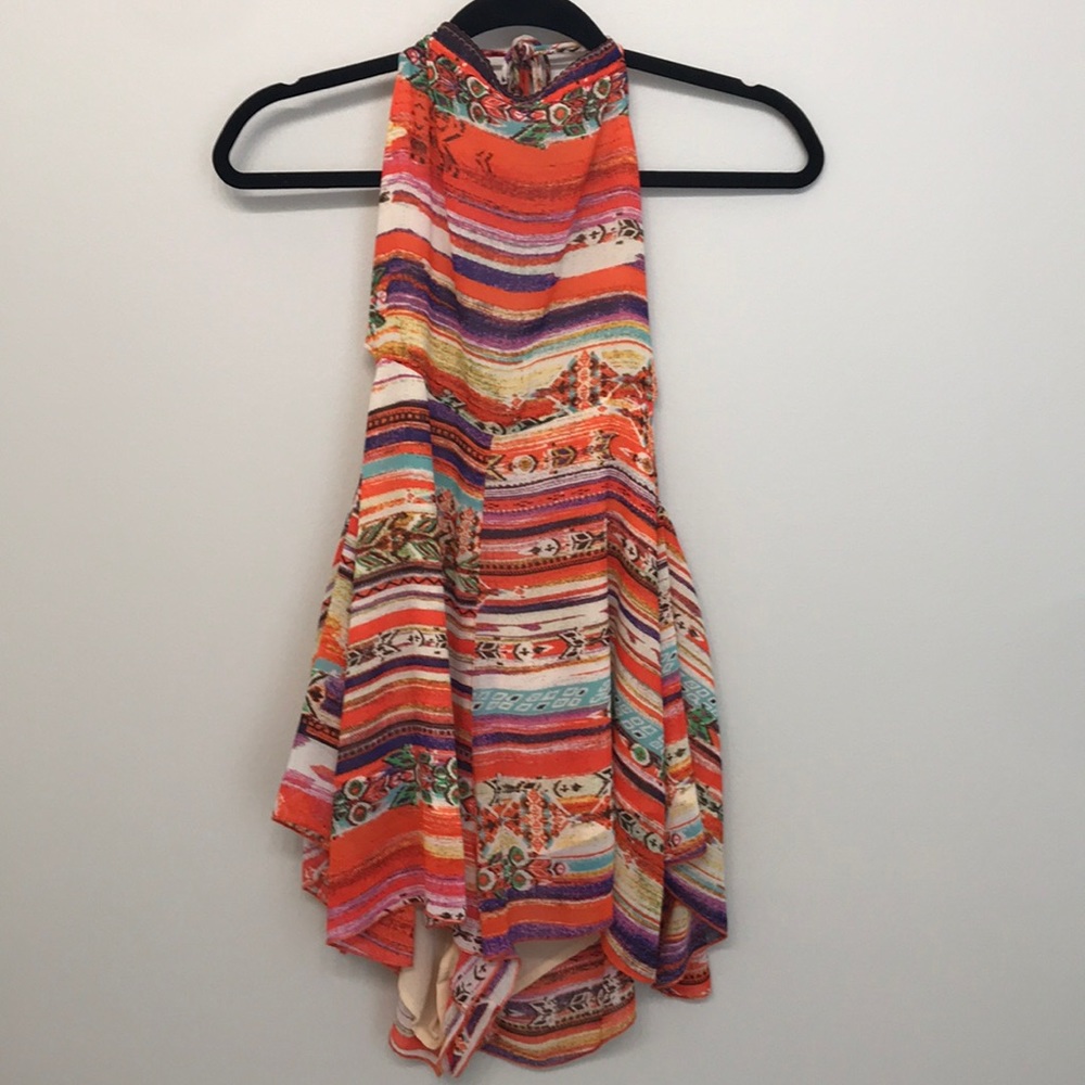 Orange printed romper
